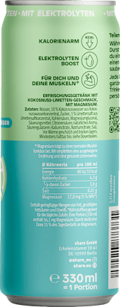 Erfrischungsgetränk, Cocolyte Limette, 330 ml EINWEG
