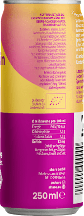 Erfrischungsgetränk, Koffein Drink Beere & Acai, 250 ml EINWEG
