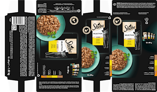 Nat kattenvoer, kip, eend & kalkoen, selectie in saus - gevogeltevariatie, multipack (12 x 85 g), 1,02 kg