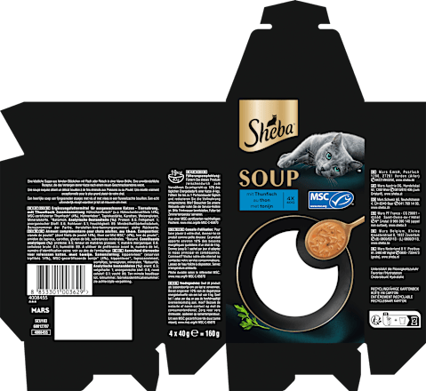 Nat kattenvoer soep met tonijn, multipack (4x40 g), 160 g