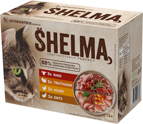 Natvoer voor katten met vlees Multipack (12x85 g), 1,02 kg