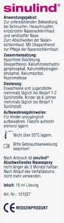 Abschwellendes Nasenspray, 15 ml sinulind