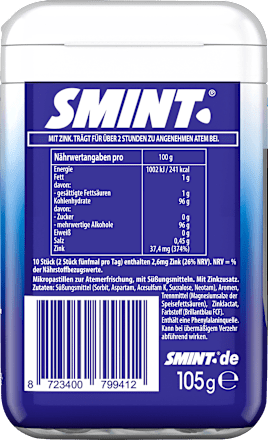 Pastillen, 2h Peppermint, Pfefferminze, zuckerfrei, Big Pack, 105 g
