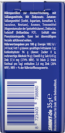 Pastillen, 2h Peppermint, Pfefferminze, zuckerfrei, 35 g