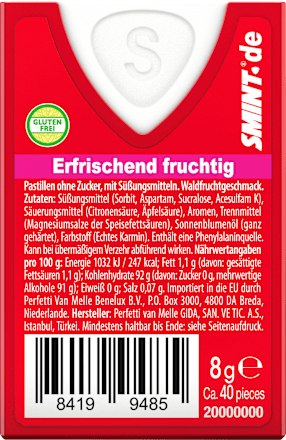 Pastillen, Waldfrucht, zuckerfrei, 40 St