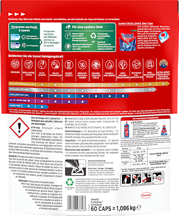 Spülmaschinen-Tabs Excellence 3in1, 60 St Somat