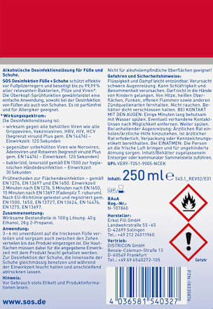Desinfektionsspray für Füße & Schuhe, 250 ml
