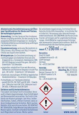 Desinfecterende spray Intense Hand & Oppervlakte, 250 ml