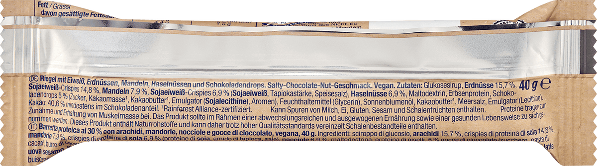 Barre protéinée Sportness 30 % de protéines naturelles, saveur chocolat salé aux noix, 40 g