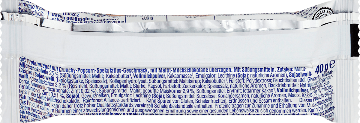 Sportness Proteinriegel 30%, Popcorn-Spekulatius-Geschmack, 40 g