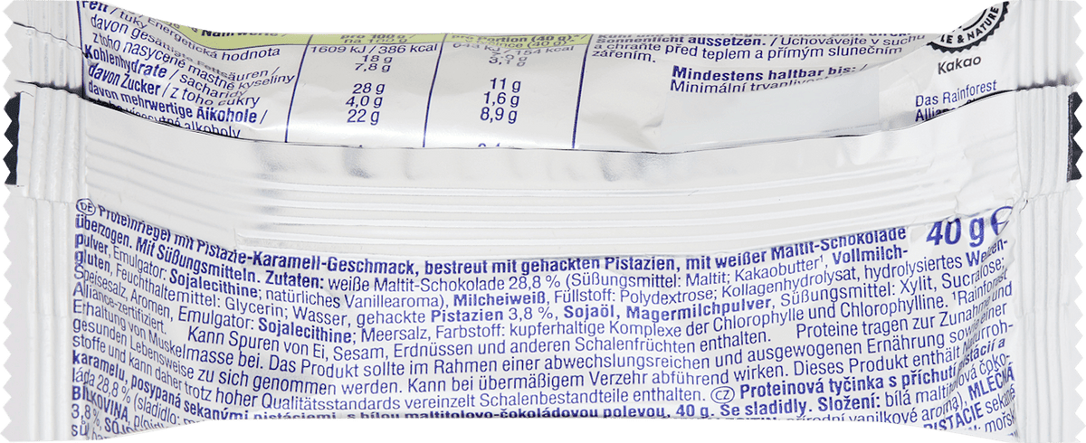 Barre protéinée Sportness 34 %, saveur pistache-caramel, 40 g