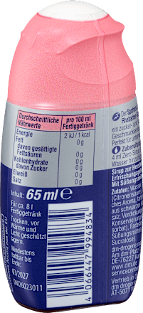 Zero Sirup, Rhabarber-Geschmack, 65 ml