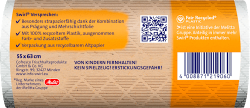 Müllbeutel 35 l Zugband mit 100 % recyceltem Plastik, 11 St Swirl