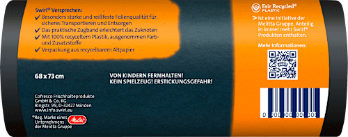 Schwerlast Müllsäcke Profi 60 l (3x12 St) mit 100 % recyceltem Plastik, 36 St Swirl