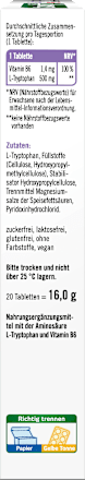 L-Tryptofaan 500 tabletten, 20 stuks