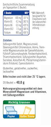 Magnesium 400 + B1 + B6 + B12 + Folsäure 800 Direkt-Granulat 20 St., 40 g