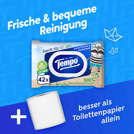 Vochtige toiletdoekjes, zacht voor kinderen (2x42 stuks), 84 stuks