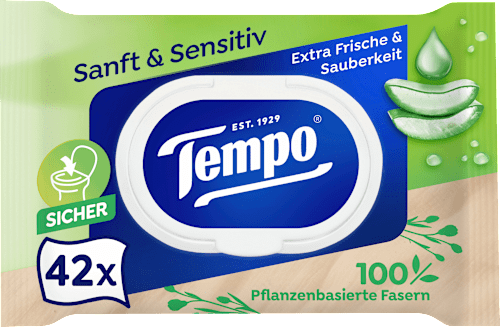 Vochtig toiletpapier, zacht en gevoelig, 42 stuks