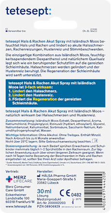 Hals- und Rachen Spray mit Isländisch Moos, 30 ml
