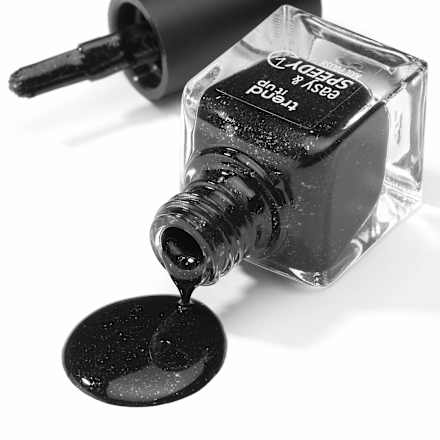 Nagellack Easy & Speedy 450 Black Glitter, 6 ml trend !t up