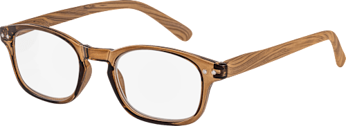 Fertig-Lesebrille glänzend/transparent braun Holzoptik +2,00, 1 St