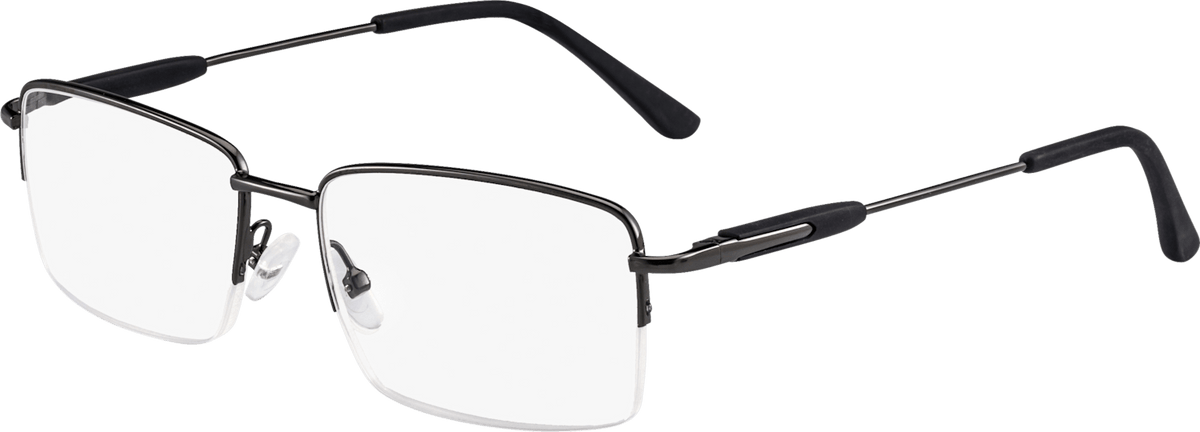 Lunettes de lecture toutes faites Visiomax noires à demi-monture +1,00, 1 pce