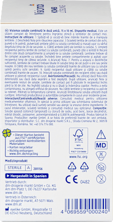 Kombilösung Einmaldosis für weiche Kontaktlinsen, mit Kontaktlinsenbehälter (15x10 ml)