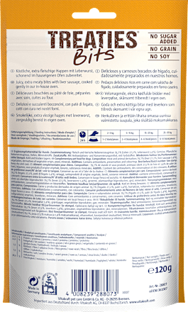 Vitakraft Hundeleckerli mit Leberwurst, Treaties Bits, 120 g