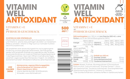 Erfrischungsgetränk, Antioxidant Pfirsich, 500 ml EINWEG