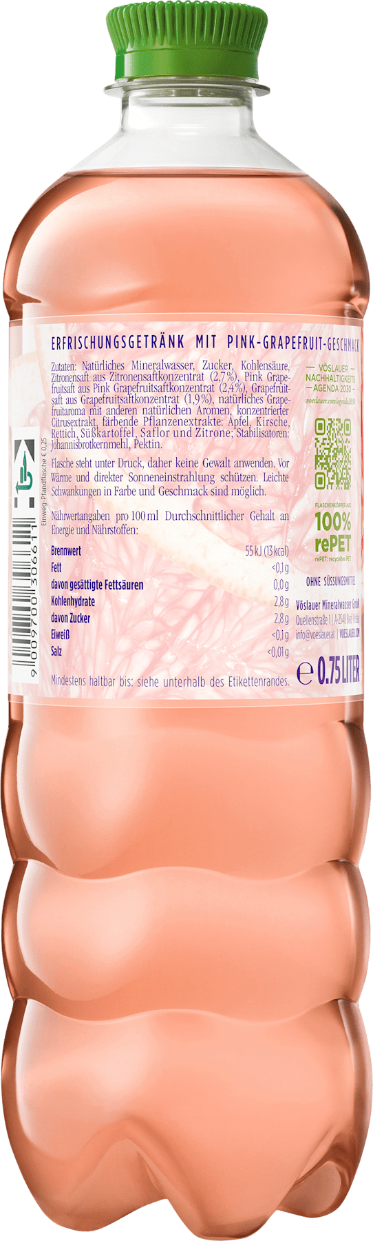 VÖSLAUER Boisson rafraîchissante, Balance Juicy Pink Grapefruit, 0,75 l JETABLE