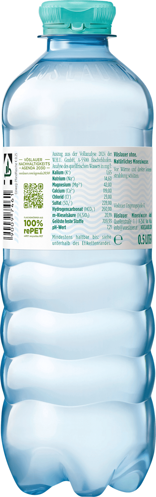 VÖSLAUER Eau minérale naturelle plate, 0,5 l USAGE UNIQUE