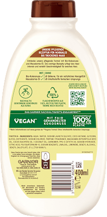 Shampoo Kokosmelk & Macadamia, 400 ml
