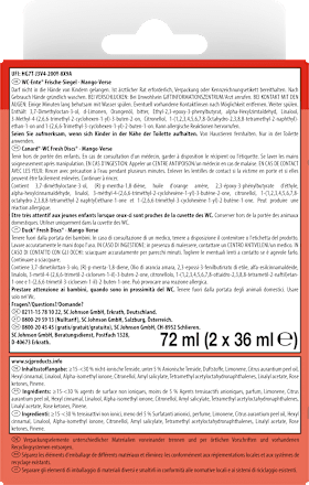 WC-Reiniger Frische-Siegel Mango Verse Nachfüllpack 2 St, 72 ml WC-Ente