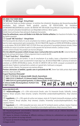 WC-Reiniger Frische-Siegel Virtual Violet Nachfüllpack 2 St, 72 ml WC-Ente