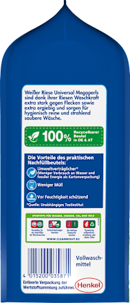 Vollwaschmittel Megaperls stark gegen Flecken, 19 Wl Weißer Riese