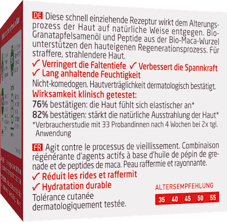 Verstevigende gezichtscrème met granaatappel- en macapeptiden, 40 ml