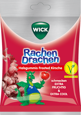Gummidrops, Rachen Drachen Kirsche, gelatinefrei, 75 g