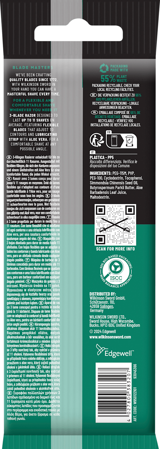 WILKINSON SWORD Einwegrasierer, Xtreme 3 Sensitive, Reisegröße, 1 St