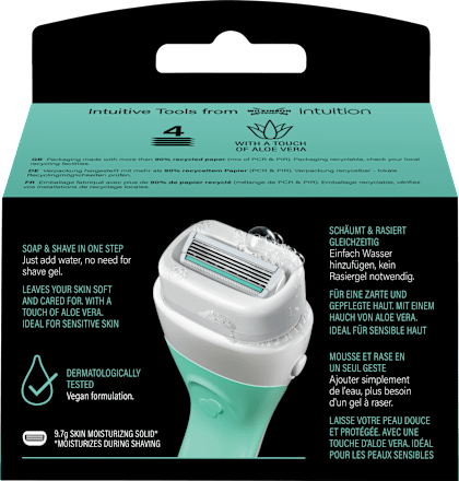 Rasierklingen, Intuition 2in1 Soap & Shave Sensitive, 4 St