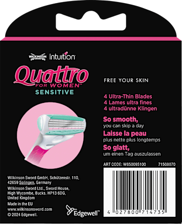 Rasierklingen, Quattro for women sensitive, 6 St WILKINSON SWORD