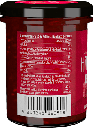 Fruchtaufstrich, Himbeere mit Xylit, 220 g