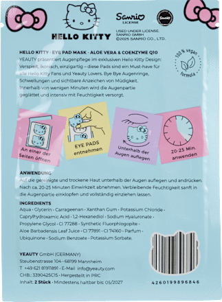 Oogkussentjes Hello Kitty blauw (1 paar), 2 stuks