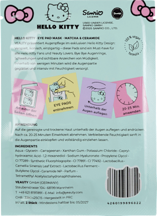 Oogkussentjes Hello Kitty groen (1 paar), 2 stuks