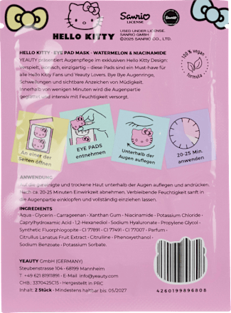 Augenpads Hello Kitty rosa (1 Paar), 2 St Yeauty