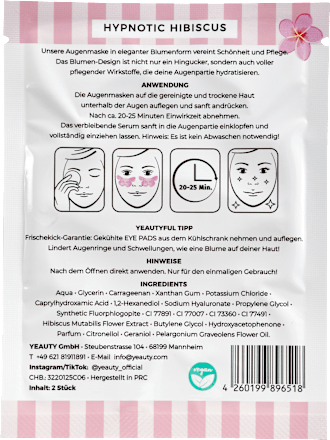 Augenpads Hypnotic Hibiscus Flower (1 Paar), 2 St Yeauty