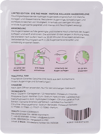 Augenpads Matcha Collagen Watermelon (1 Paar), 2 St