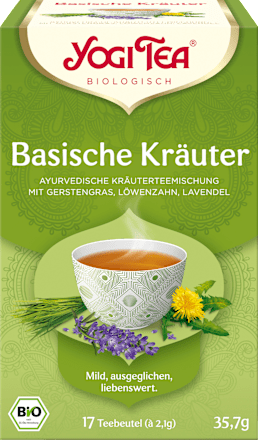 Kruidenthee "Alkaline Herbs" met havergras, paardenbloem & lavendel (17 theezakjes), 35,7 g