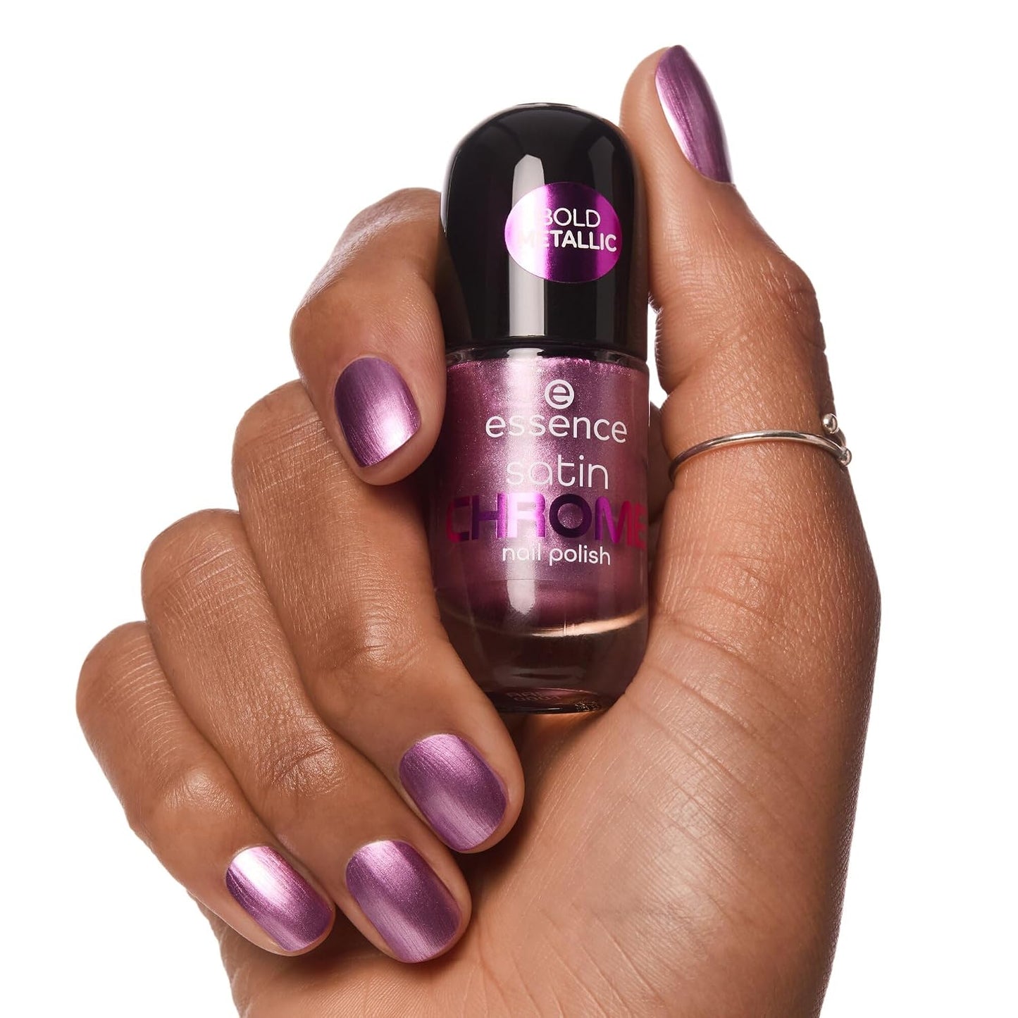 essence satin CHROME nagellak, nr. 02, roze, dekkend, expressief resultaat,