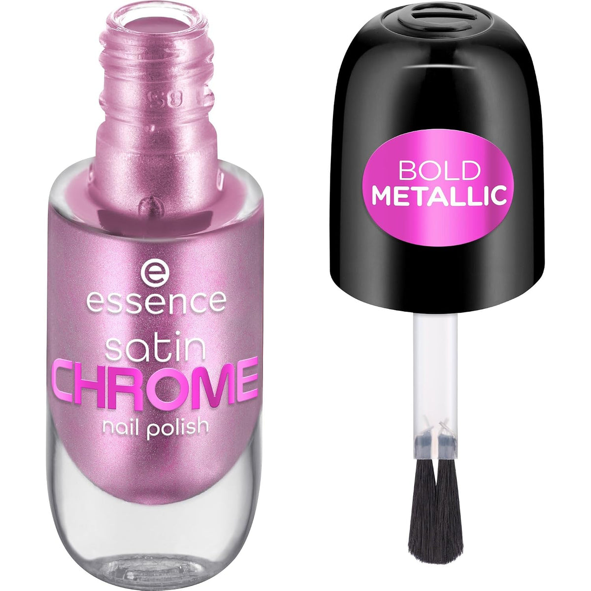 essence satin CHROME nagellak, nr. 02, roze, dekkend, expressief resultaat,