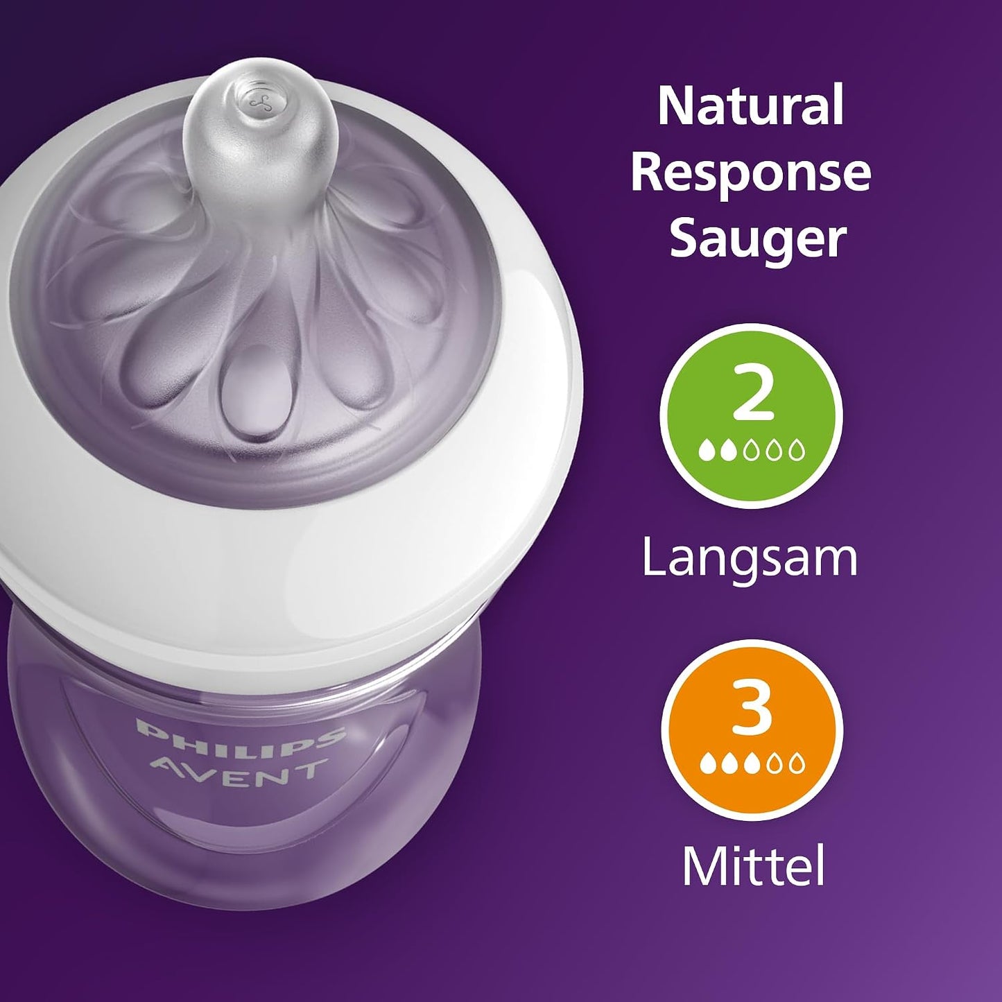 PHILIPS AVENT Babyflaschen Set Natural Response groß 6tlg, von Geburt an, 1 St